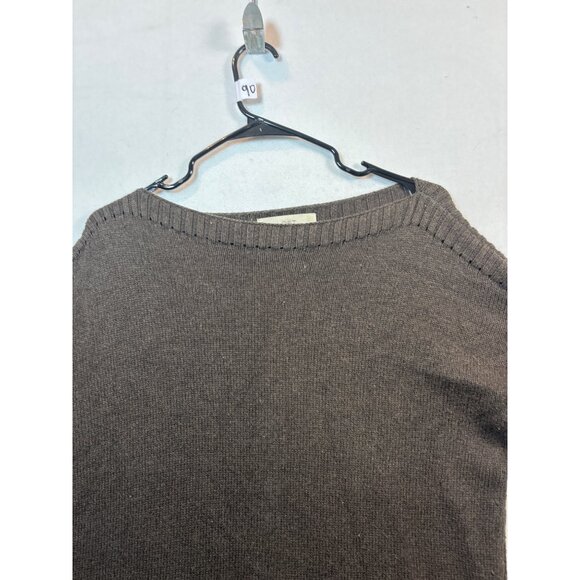 Loft Brown Open Shoulder Knit Sweater Tunic large - Picture 3 of 11
